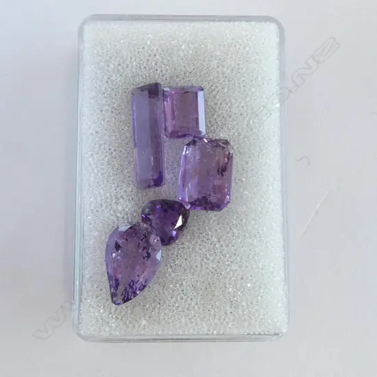 5 LOOSE AMETHYSTS, VARIOUS CUTS, 16ct