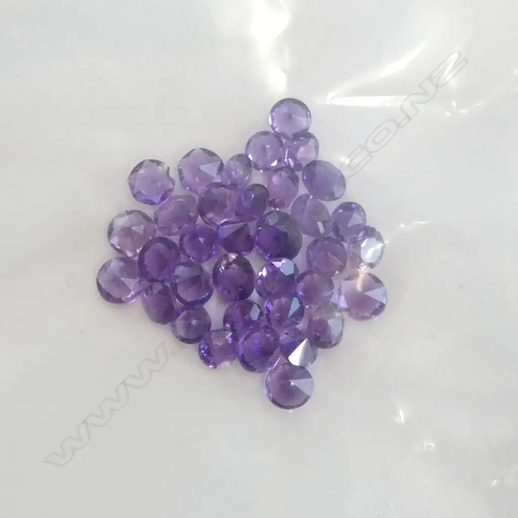 LOOSE CUT AMETHYSTS, 3mm, 7ct Image 1++