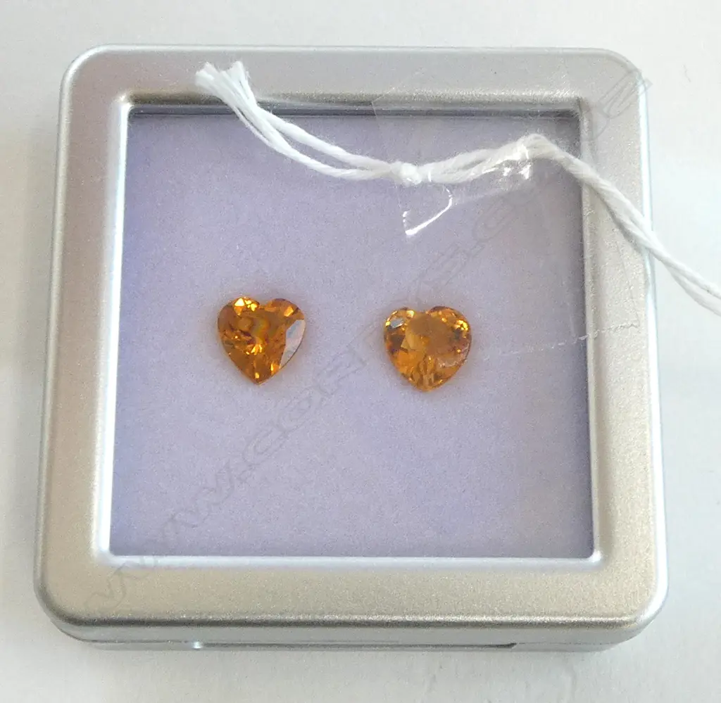  PR YELLOW/GOLD HEART CUT CITRINES, 3.36cts (AIG report) Image 1++