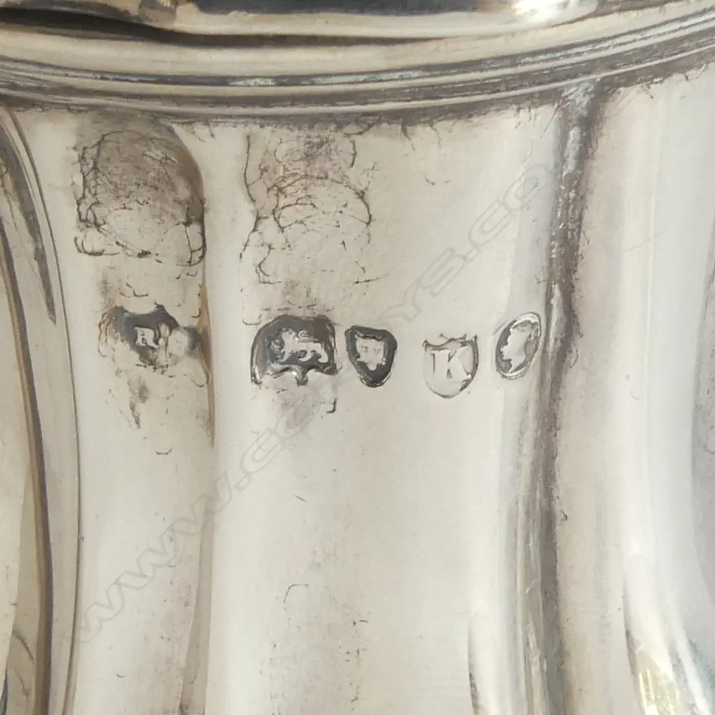 CRESTED SILVER MILK JUG, LONDON 1885, 262gm, H.160mm Image 1++