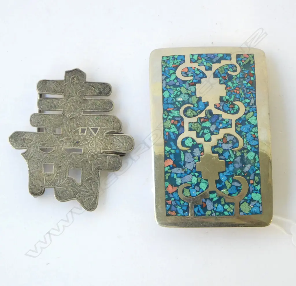  TWO SILVER BELT BUCKLES Image 1++