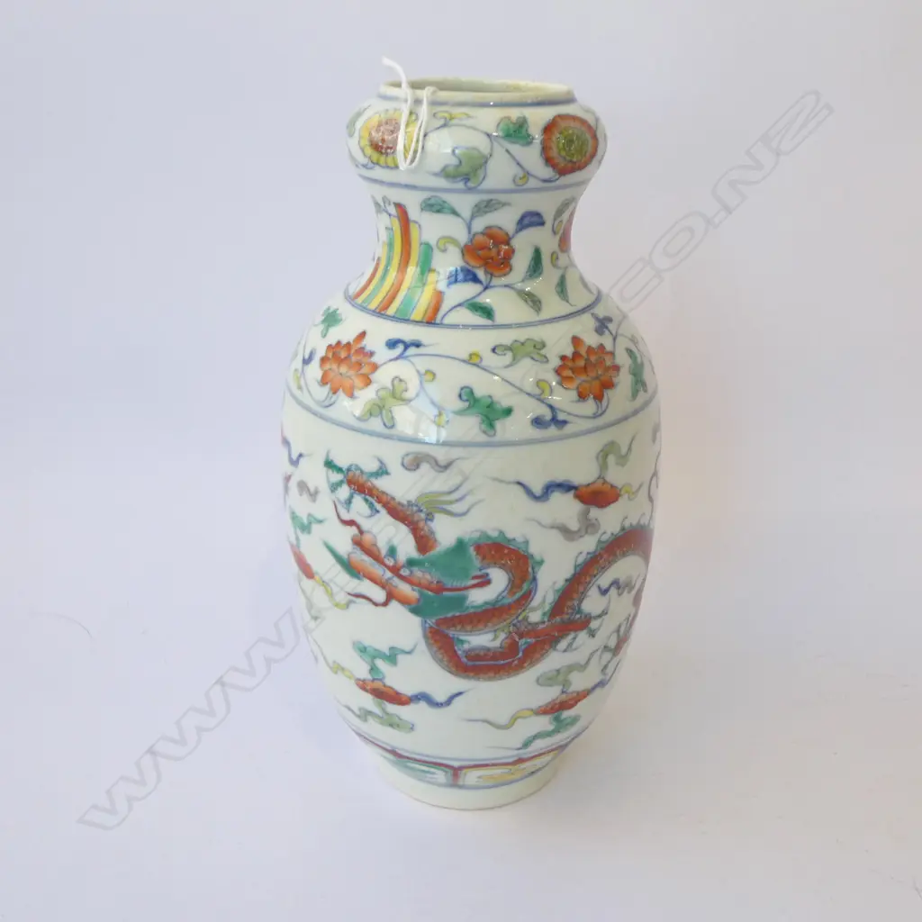 CHINESE DUCAI VASE H.250mm Image 1++