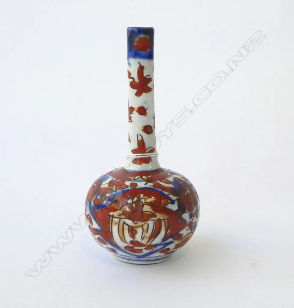 VINTAGE ORIENTAL HANDPAINTED BUD VASE H.150mm Image 1++