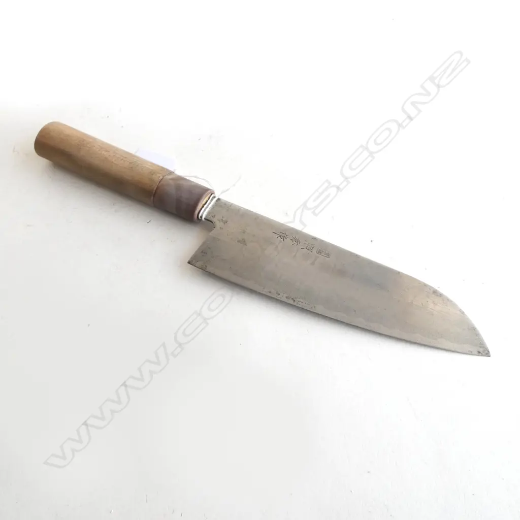 VINTAGE JAPANESE CHEF'S KNIFE, signed along blade Image 1++