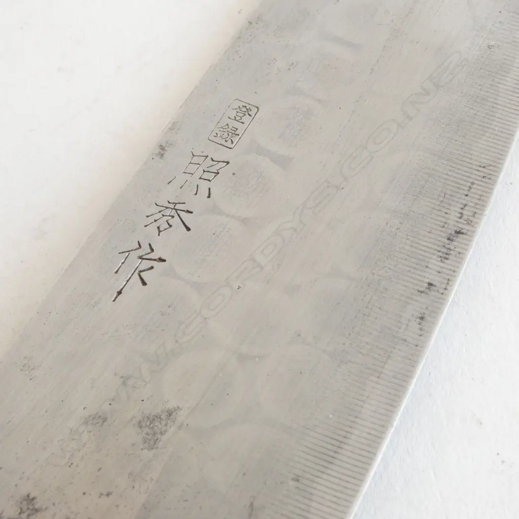 VINTAGE JAPANESE CHEF'S KNIFE, signed along blade Image 1++