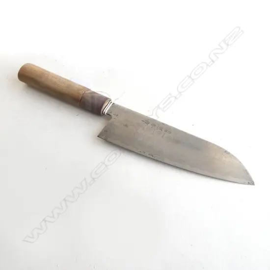 VINTAGE JAPANESE CHEF'S KNIFE, signed along blade