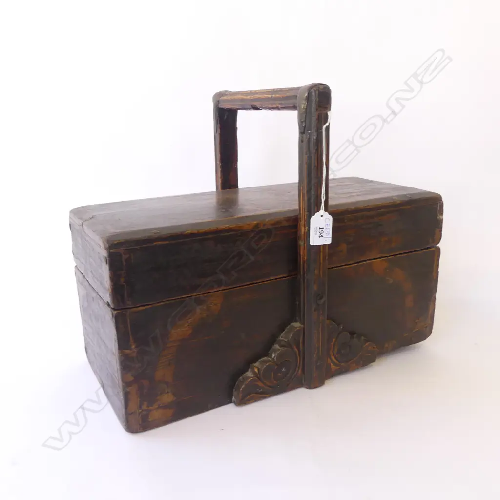 ORIENTAL WOODEN LUNCHBOX W.400mm Image 1++