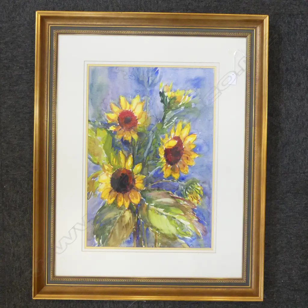 SUNFLOWERS W/C, H.540x400mm, unsigned  Image 1++