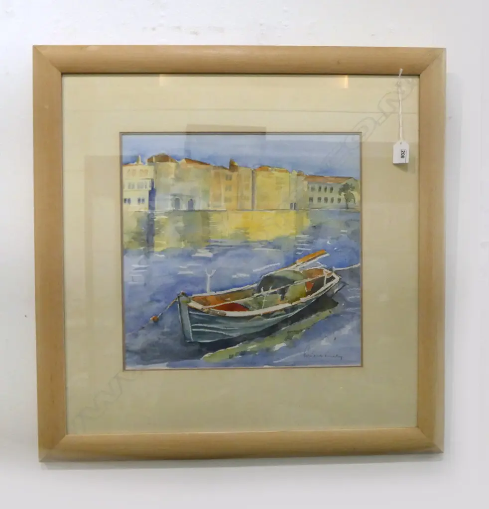 PATRICIA TURNEY 'BOATS AT SKATHOS' WC 365x375mm Image 1++