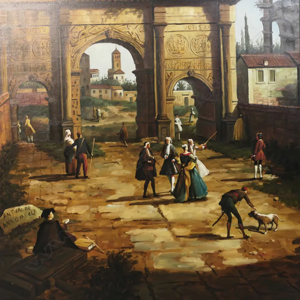 COPY OF CANALETTO'S 'THE ARCH OF CONSTANTINE', OIL ON CANVAS,1990 x 1000 # After Canaletto (Venice 1697-1768) 'The Arch  Image 1++