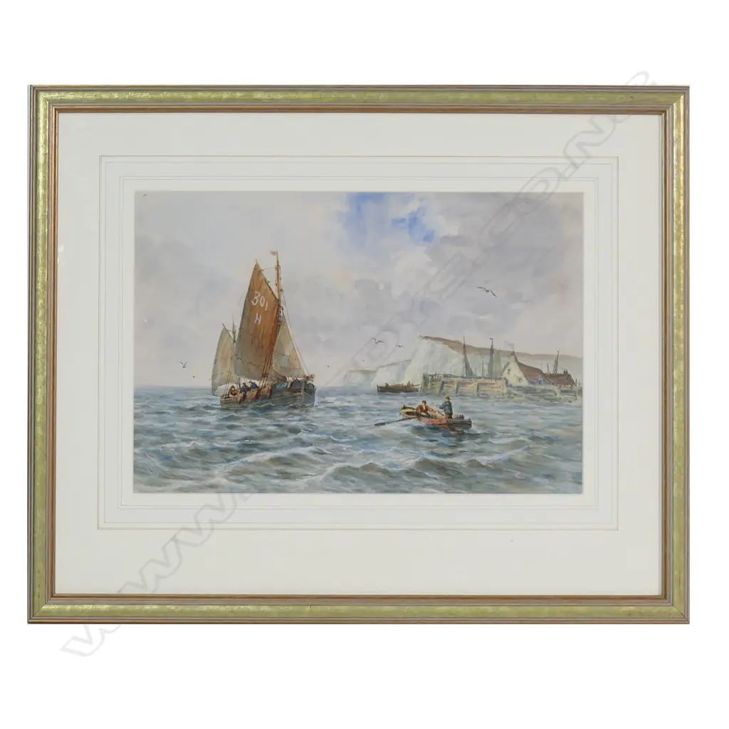ARTIST SIGNATURE INDISTINCT, BOATING SCENE, WATERCOLOUR, 290x440mm Image 1++