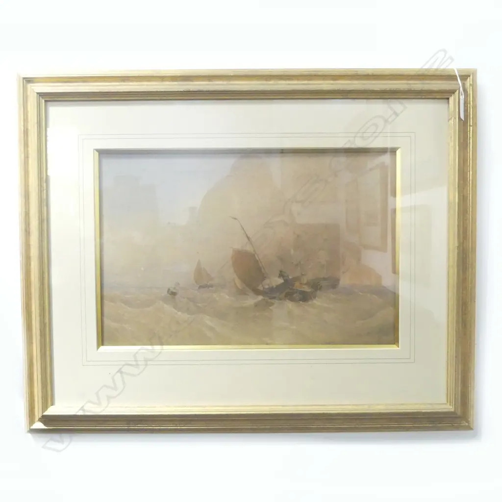 ARTIST SIGNATURE INDISTINCT, BOATING SCENE, WATERCOLOUR, 300x470mm Image 1++