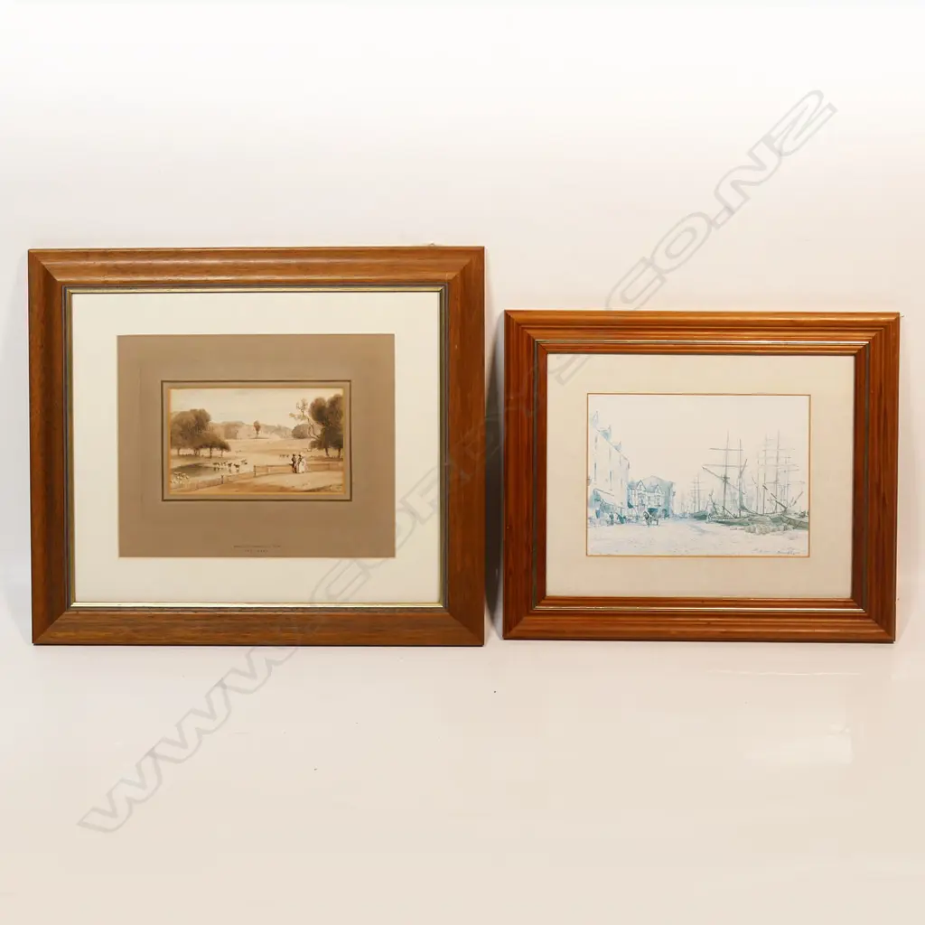 WILLIAM DANIEL (1769-1837), THE SEAT OF LORD RIVERS, W/C, 110x170mm + PETER KNOX PRINT 160x210mm Image 1++