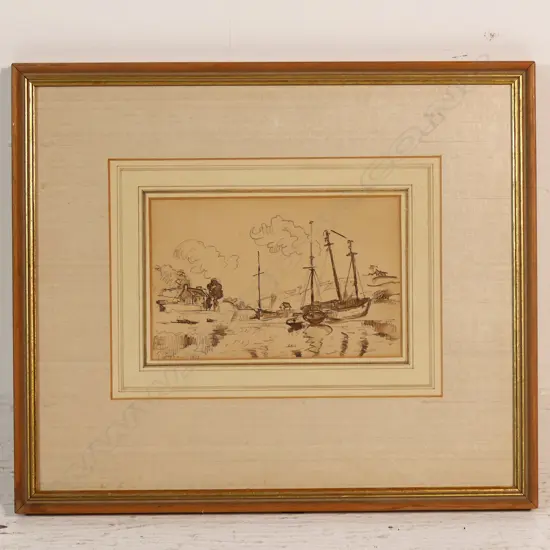 PAUL SIGNAC, BOATING SCENE, WATERCOLOUR, 120x200mm