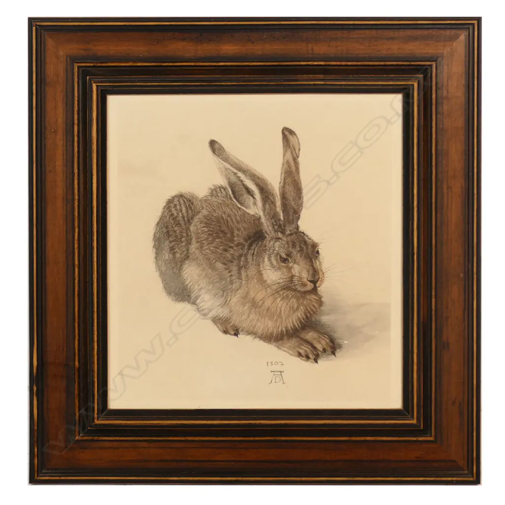 PRINT OF ALBERT DURER 'THE HARE', 255x240mm Image 1++