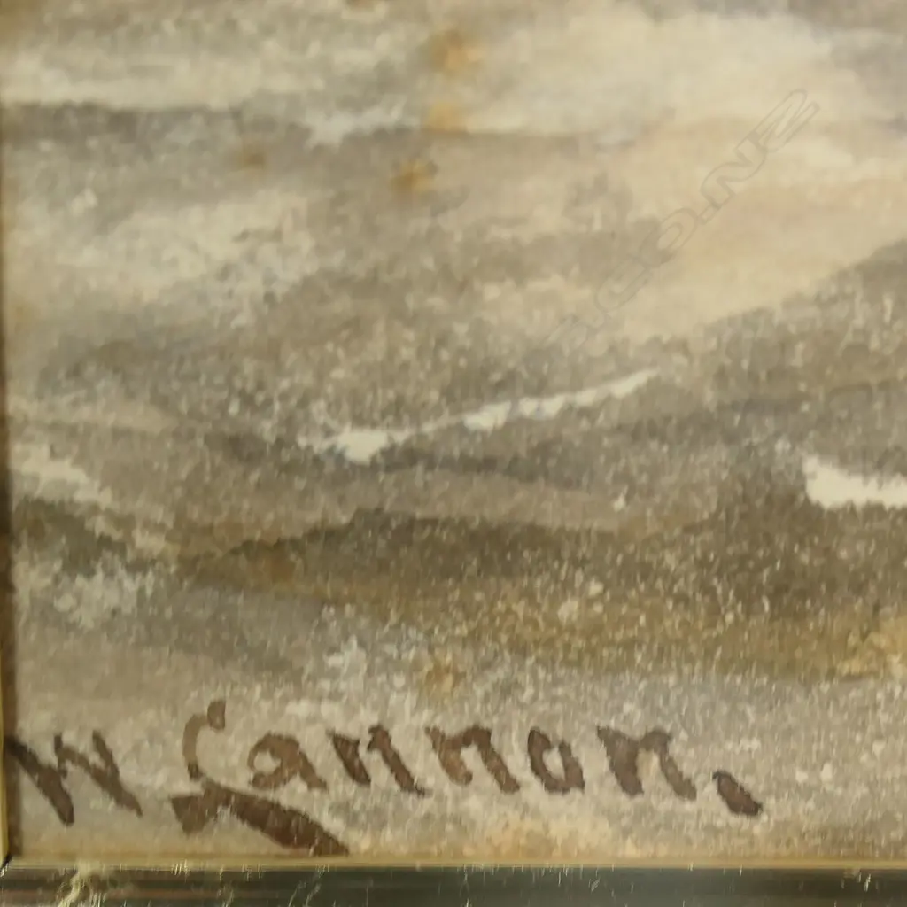 WILLIAM CANNON (UK), COASTAL SCENE, WATERCOLOUR, 130x270mm Image 1++
