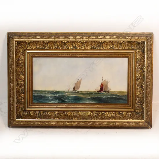 ARTIST SIGNATURE INDISTINCT, BOATING SCENE, OIL 160x340mmmm