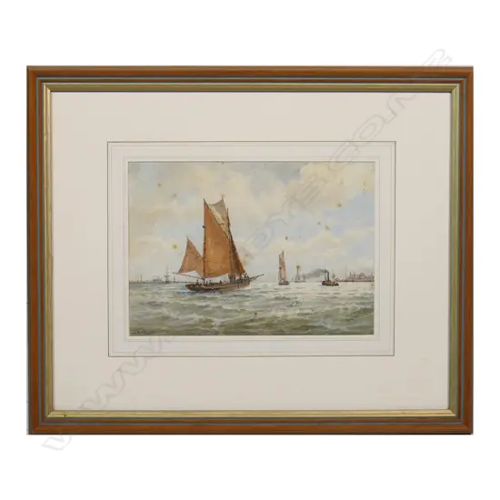 GEORGE STANFIELD WALTERS (1838-1924), COASTAL SCENE, WATERCOLOUR, 175x250mm