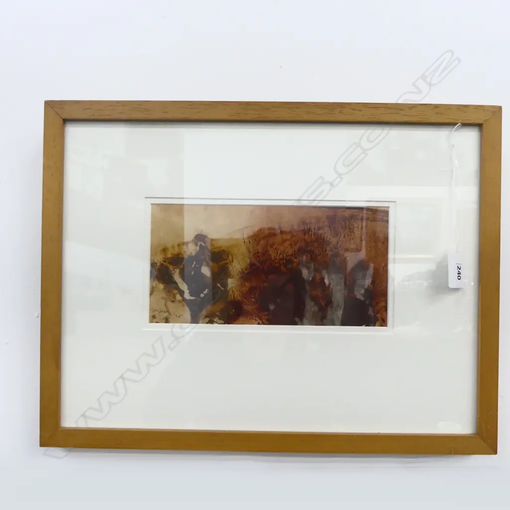 SUZANNE GOLDBERG 'TREE IN BUSHLAND' OIL ON PAPER '95 110x215mm Image 1++