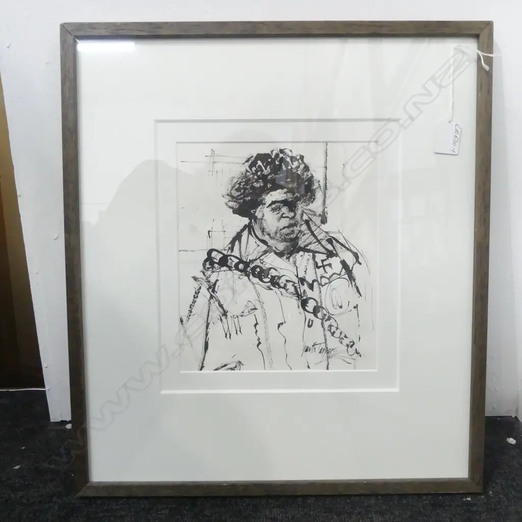GARTH TAPPER PEN & INK SKETCH 'THE WITNESS' 230 X 200mm Image 1++