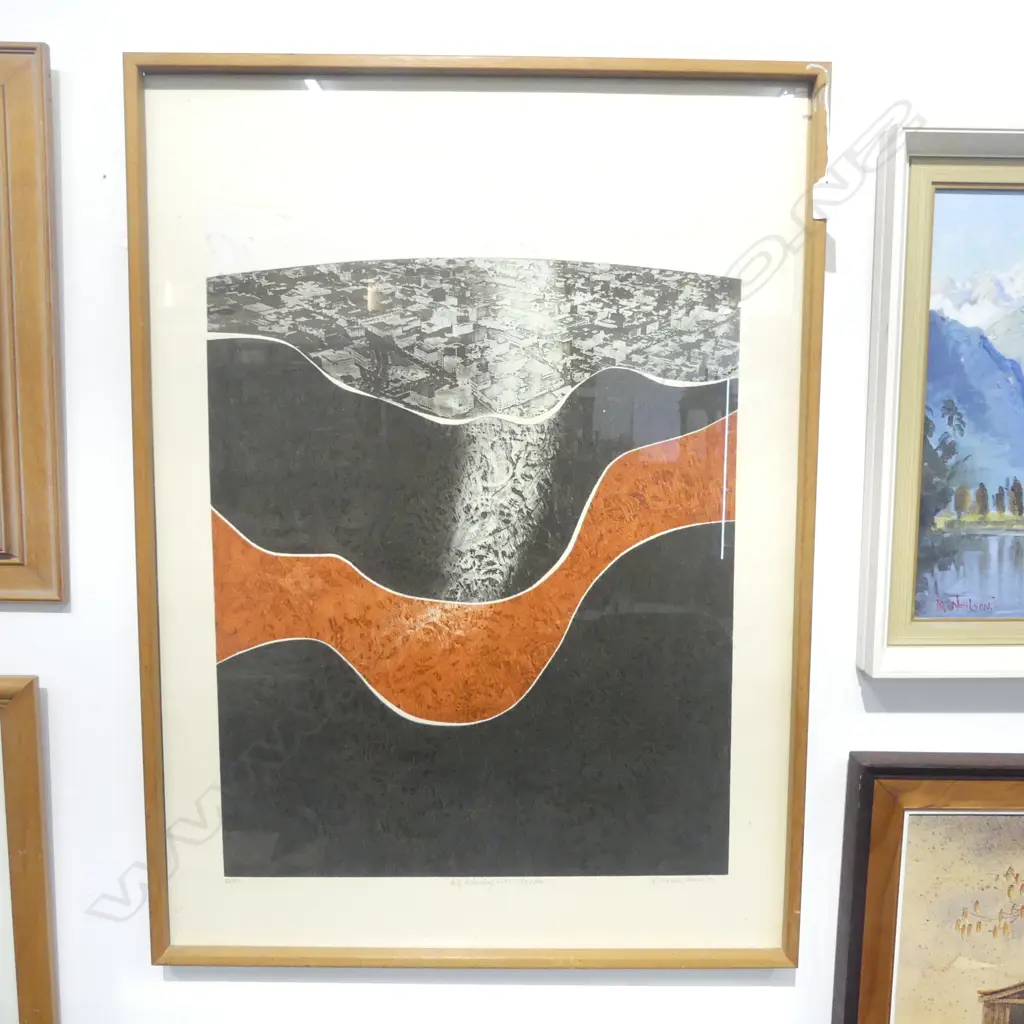 BONNIE QUIRK (b. 1932) 'RETREATING OVER MAGMA' SCREEN PRINT '77 22/50 805x590mm Image 1++