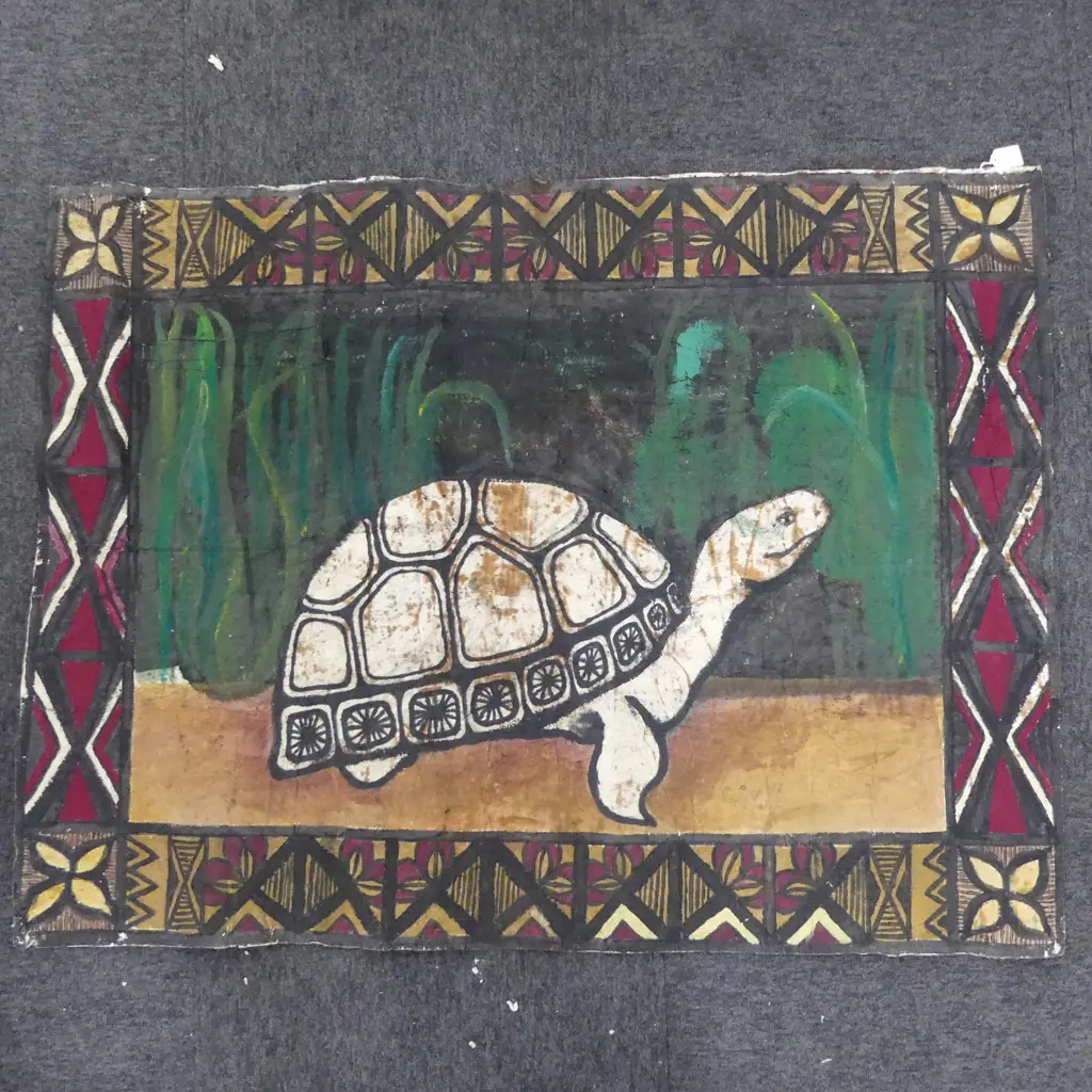 VINTAGE TAPA double sided with turtle etc 830 x 1100mm Image 1++