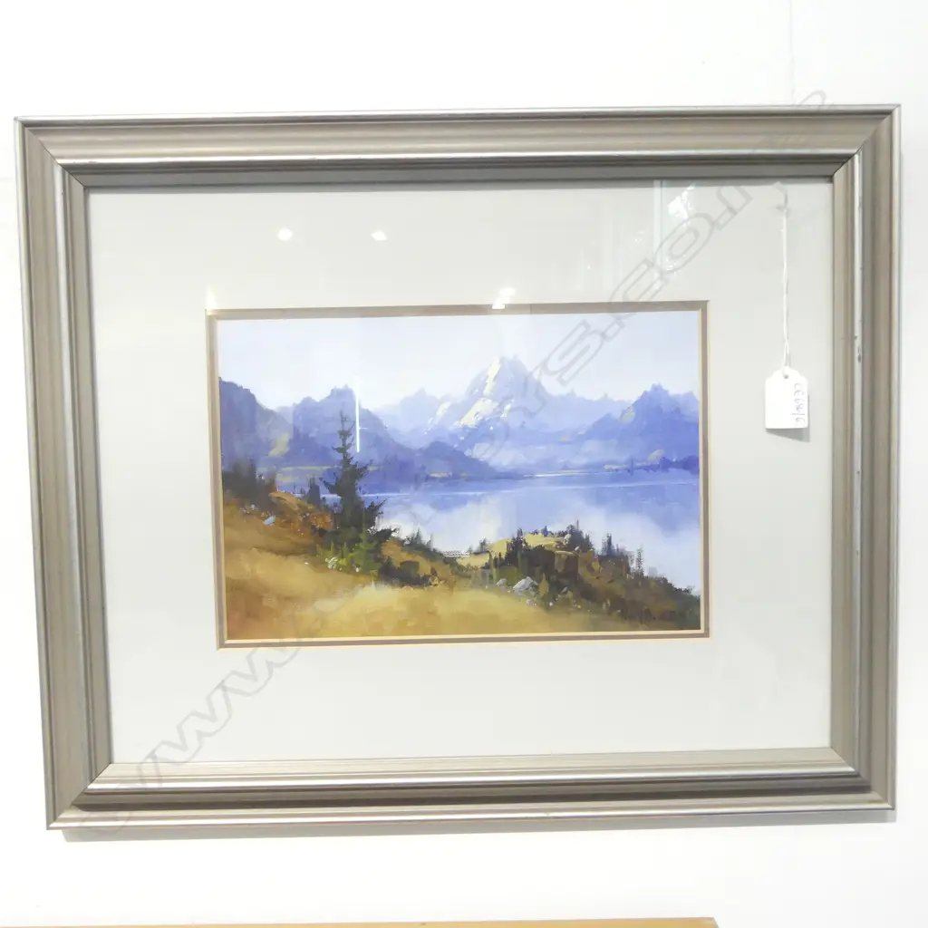 NEIL J. BARTLETT, SOUTH ISLAND LANDSCAPE, OIL ON CANVAS 195x290mm Image 1++