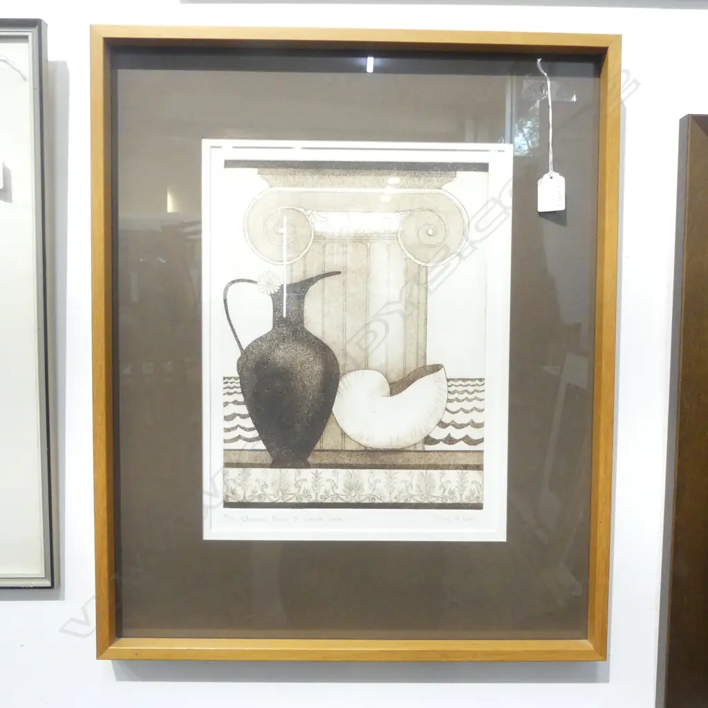 MARY DE LISLE 'CLASSICAL FORMS 3. GREEK IONIC' ETCHING 3/30 360x270mm Image 1++