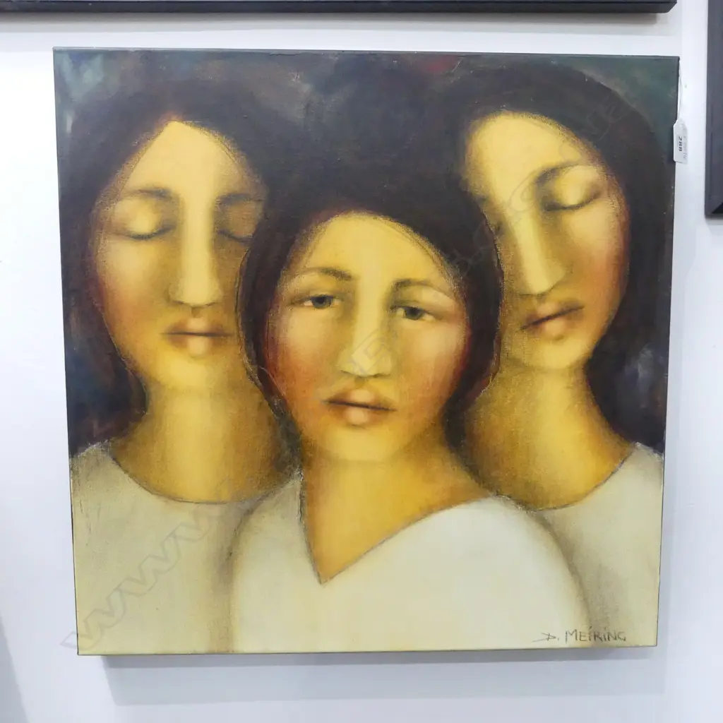 DALENE MEIRING 'TOGETHER AGAIN' ACRYLIC ON CANVAS 505x505mm Image 1++