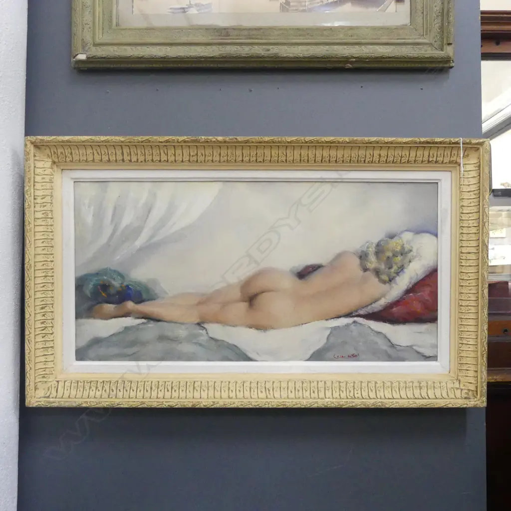 CESAR VILOT(FRENCH 1900-) 'JEUNE FEMME NUE' gouache signed. Labelled verso 390 x 790mm Image 1++
