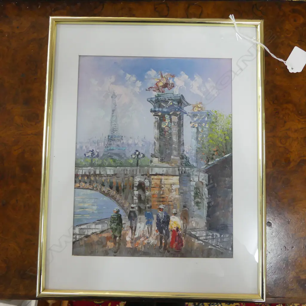 GUACHE PARIS SIGNED BURNETT H250 W200MM Image 1++