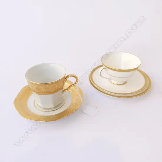 VANGTAL BENJARONG CUP & SAUCER, ROYAL DOULTON 'ROYAL GOLD' TRIO