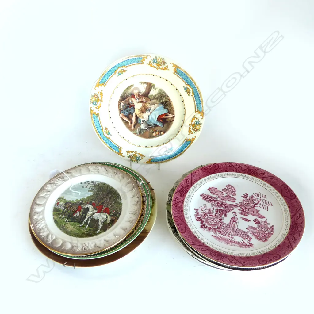 COLLECTION OF 9  RACK PLATES VARIOUS PATTERNS Image 1++