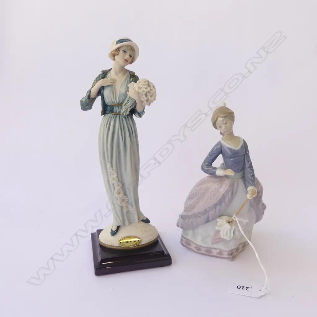 LLADRO WOMAN w. UMBRELLA + GIUSEPPE ARMANI 'FLORENCE' FIGURINE H.250mm Image 1++