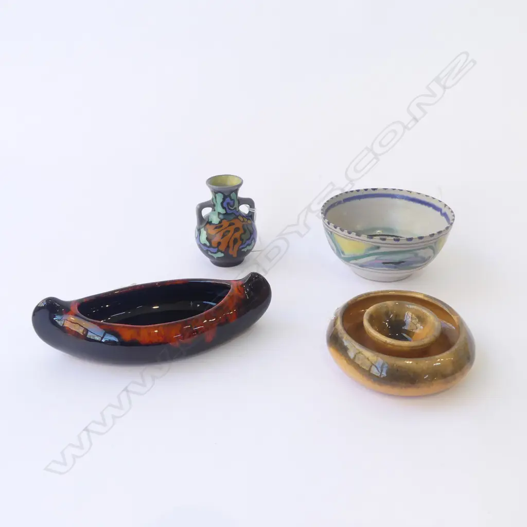 4 SMALL STUDIO POTTERY PCS CANOE L170MM Image 1++