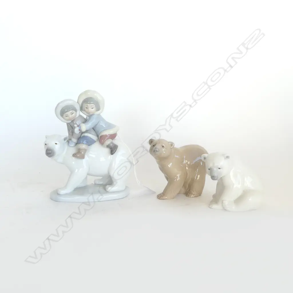 3 LLADRO POLAR BEARS H.170mm Image 1++