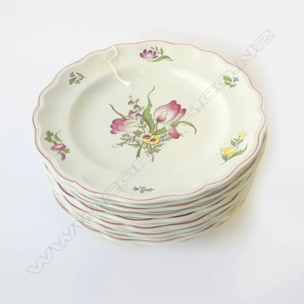 SET OF 12 SPODE DINNER PLATES MARLBOROUG SPRAYS PAT DIA 270MM Image 1++