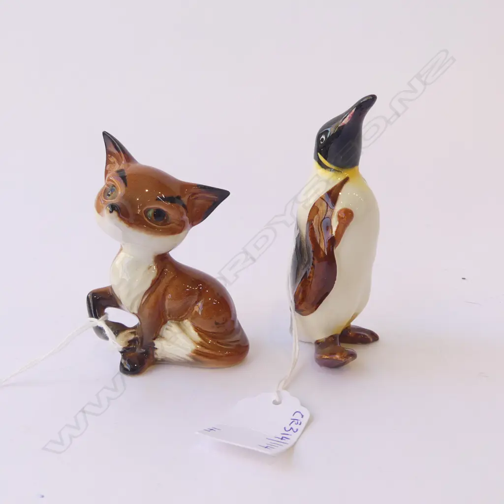 BESWICK CHINA FOX H95MM & PENGUIN H90MM Image 1++