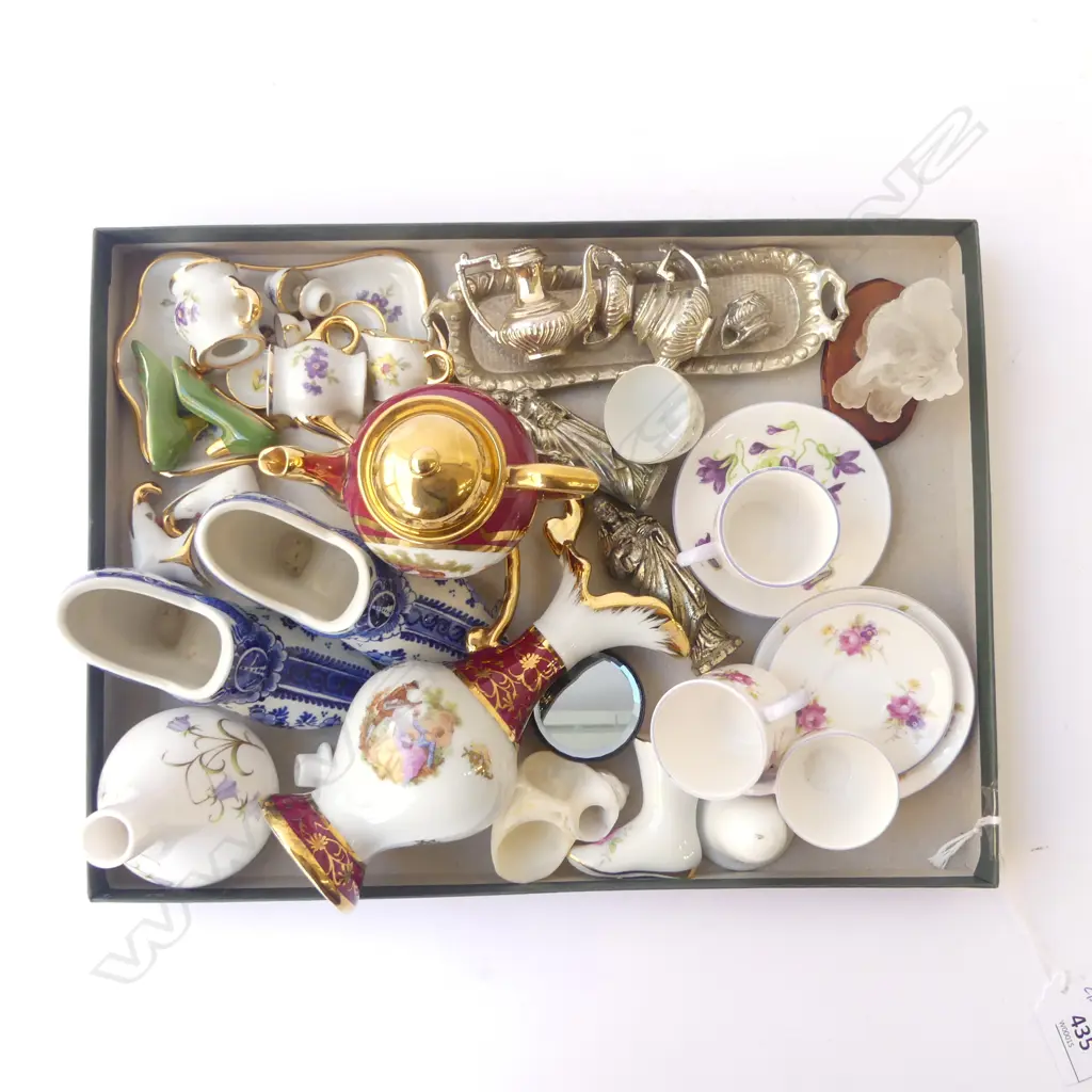 TRAY LOT MINITURE LIMOGE CHINA MINITURE SHELLEY CSS ETC Image 1++