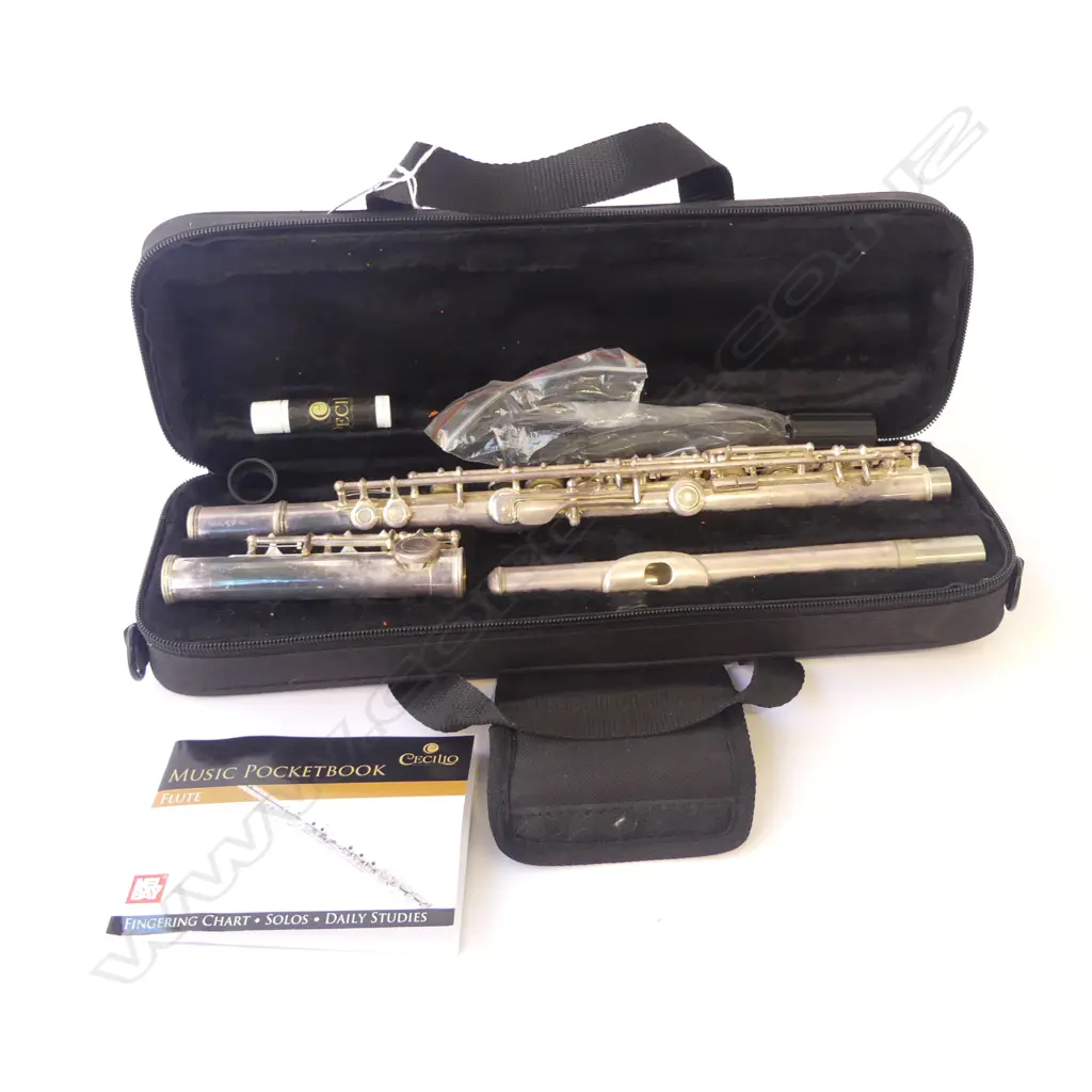 CASED MENDINI BY CECILID FLUTE L400 IN CASE Image 1++