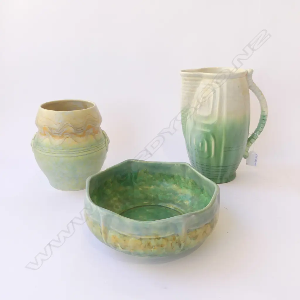 BESWICK DECO CHINA JUG H230MM VASE H170MM & BOWL DIA200MM Image 1++