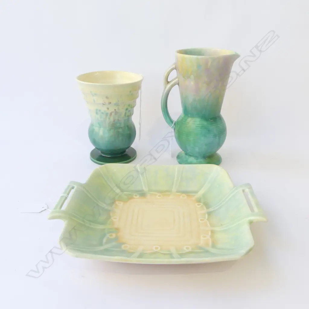 BESWICK VASE H150MM JUG H200MM & 2 HANDLED PLATE DIA250MM Image 1++
