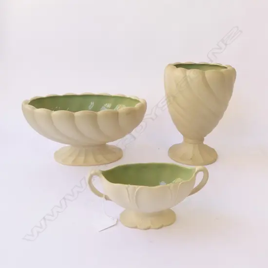 3 BESWICK VASE FLAT MAT FINISH H210MM TALLEST