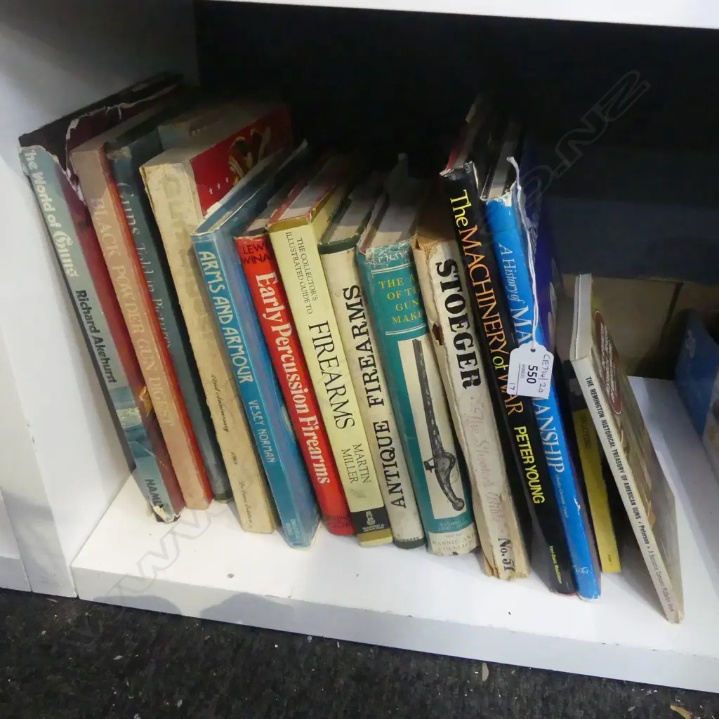 COLLECTION OF 17 VINTAGE BOOKS ON WEAPONRY GUNS ETC Image 1++