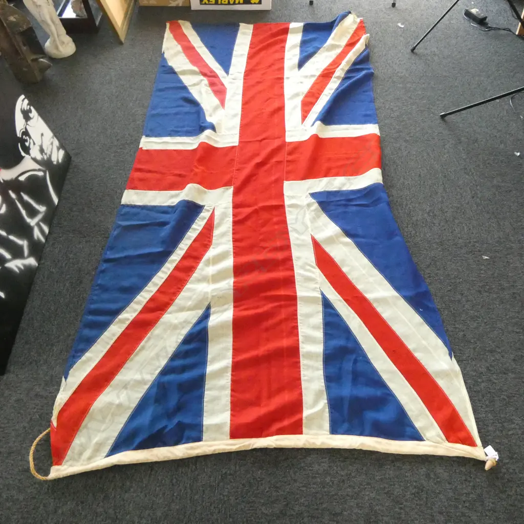 LG. COTTON UNION JACK FLAG; Ex R.S.A. OHAUPO Image 1++
