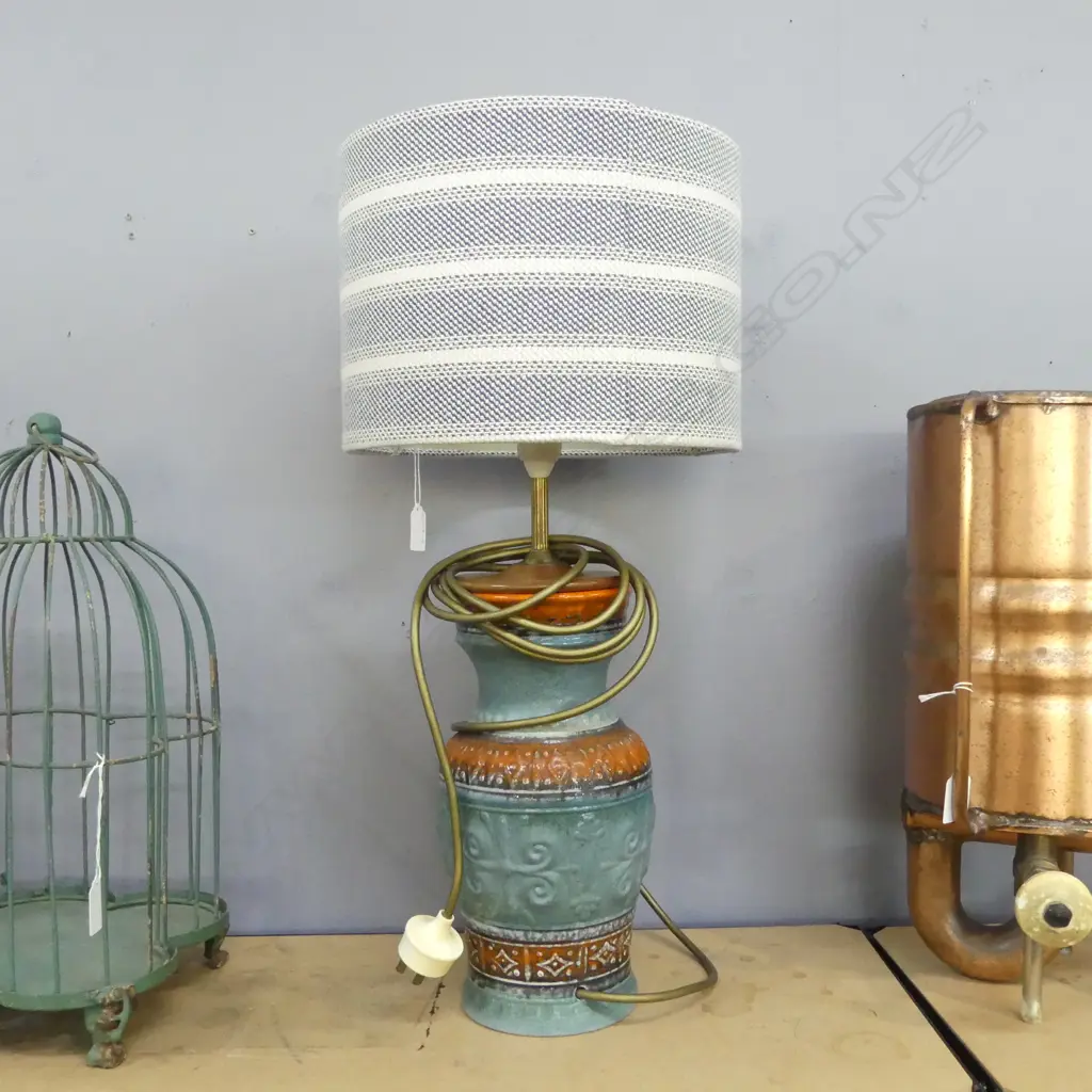 MID-CENTURY GERMAN POTTERY LAMP; IN WORKING CONDITION] H.500mm Image 1++