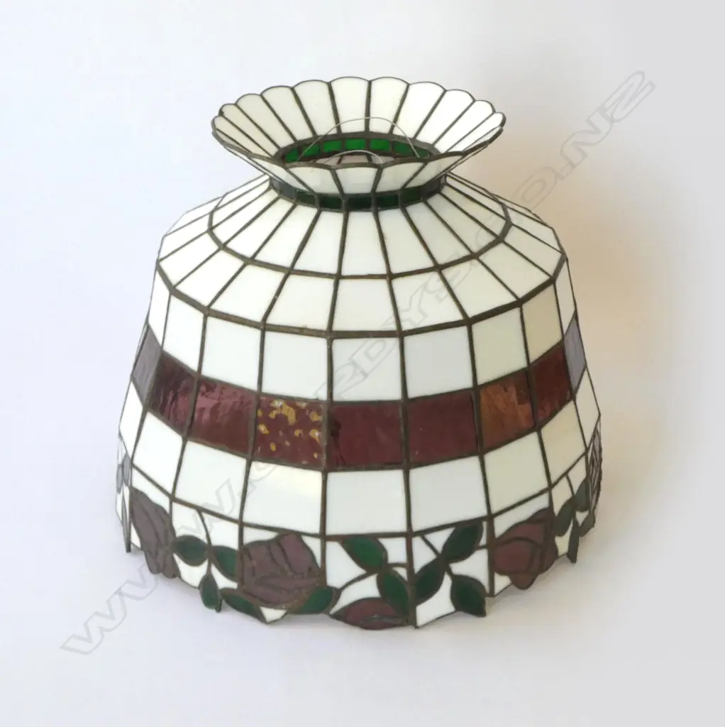LEAD STAINED GLASS CEILING LAMP, DIA.370MM Image 1++