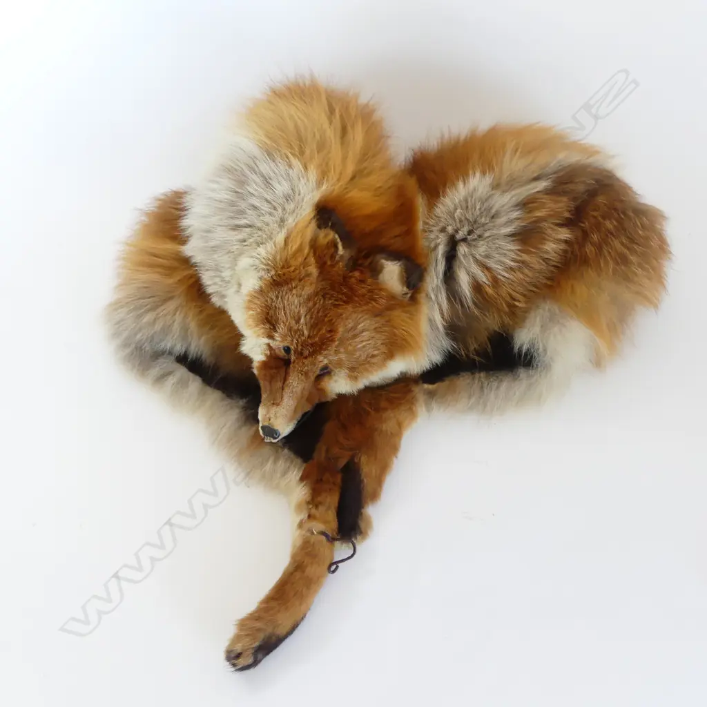 VINTAGE FOX FUR STOLE AUBURN COLOURS Image 1++
