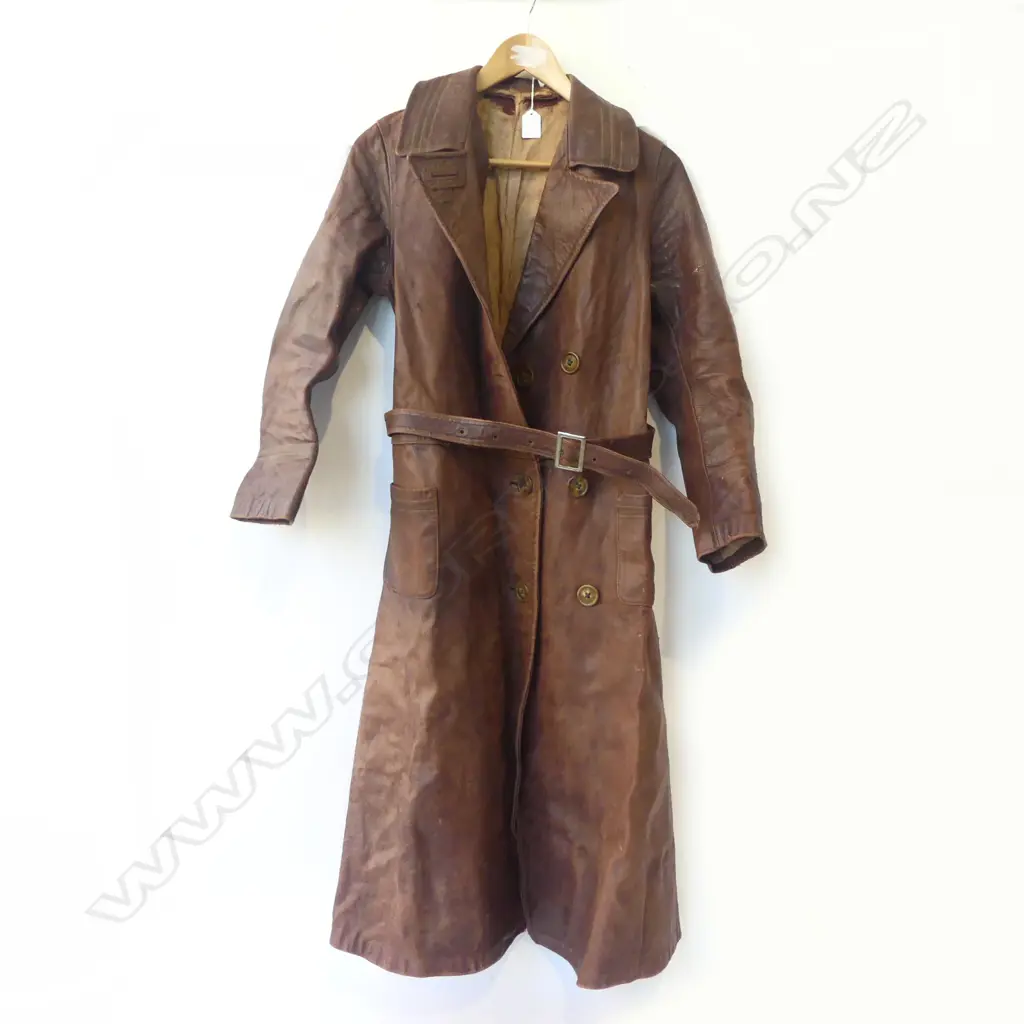 LEATHER TRENCH COAT ALLEGEDLY EX JEAN BATTEN... Image 1++