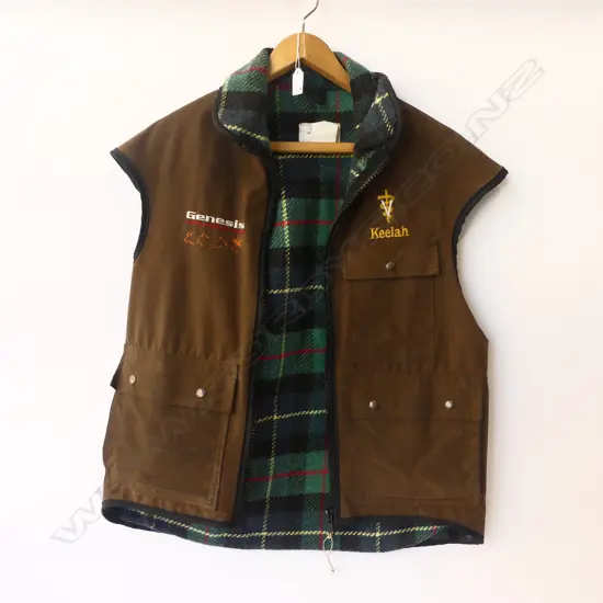 STACKMAN VEST w. TARTAN WOOL LINING SIZE M